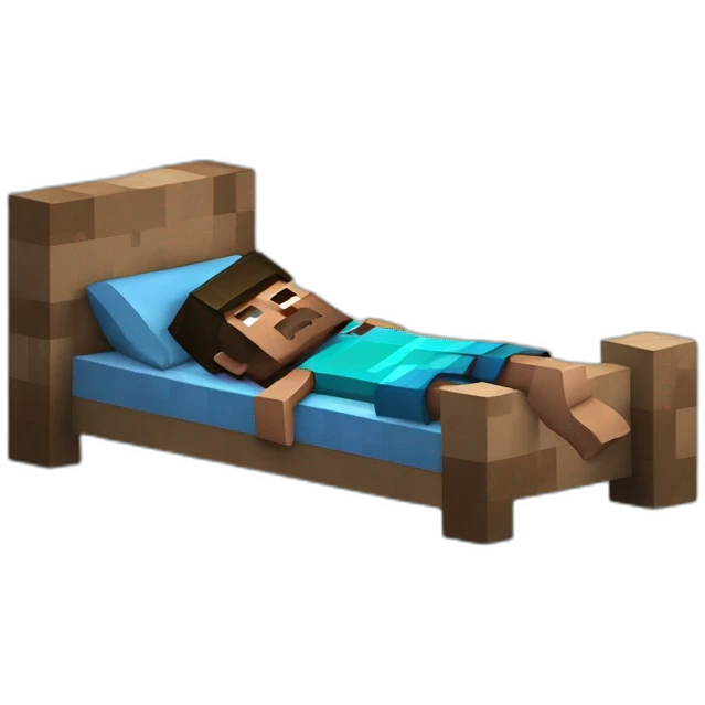 Minecraft Steve sleeping emoji