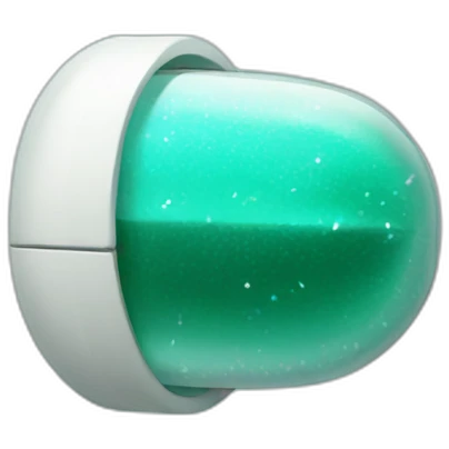 teal medicine capsule, sparkles and texture emoji