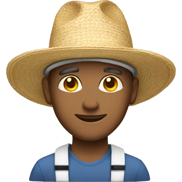 Healthy city slicker caucasian headshot with sunhat emoji
