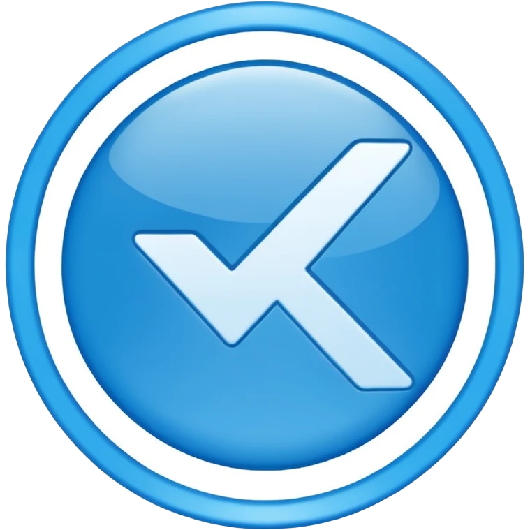 A check mark in a completely blue circle like a max emoji