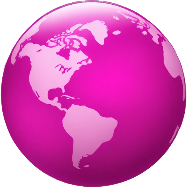 Hot pink round earth  emoji