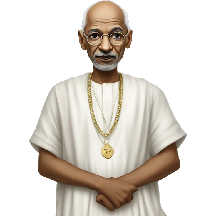 Mahatama gandhi in hiphop dress emoji
