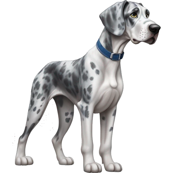 Blue Merle Great Dane in snow emoji