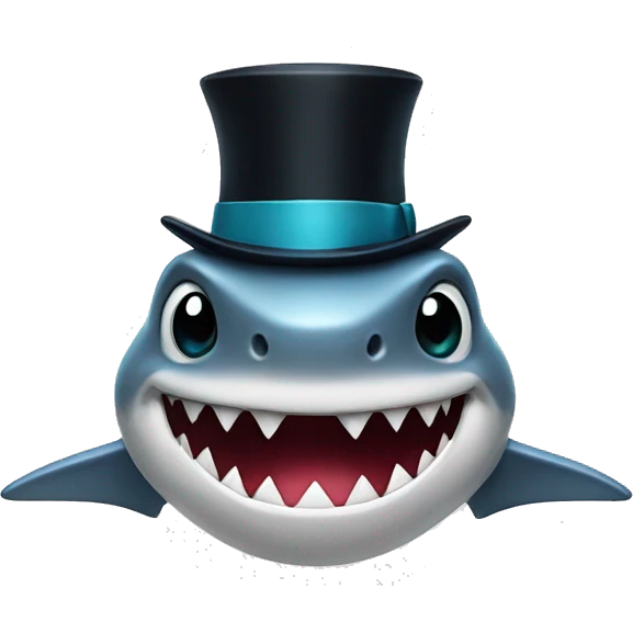 Shark with a top hat emoji