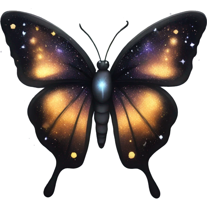 sparkly starry black galaxy butterfly emoji