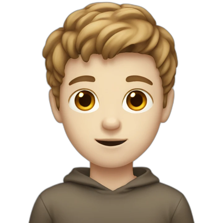 Pale boy with brown hair emoji