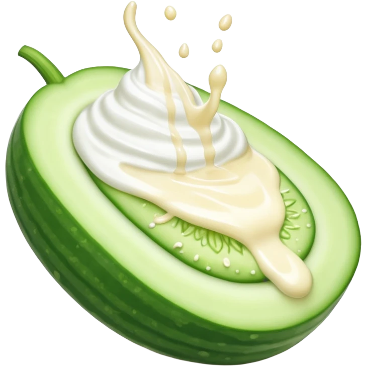 Cucumber covered in vanilla yogurt emoji