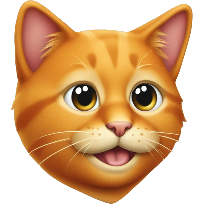 A sly, playful face with a hint of confidence and mischief, perfect for adding humor or irony to a conversation. orange cat emoji