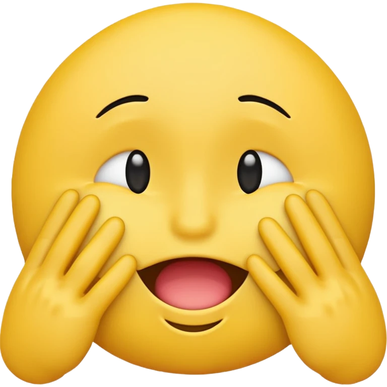 Yellow Standard smiley emoji blushing and hiding face with hands because they are flustered and embarrassed  emoji