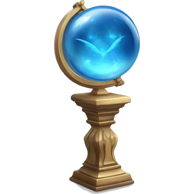 blue sphere orb intuition magical wings dreams emoji