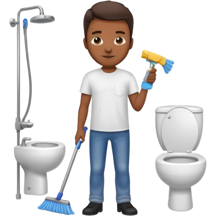 man Cleaning the bathroom emoji