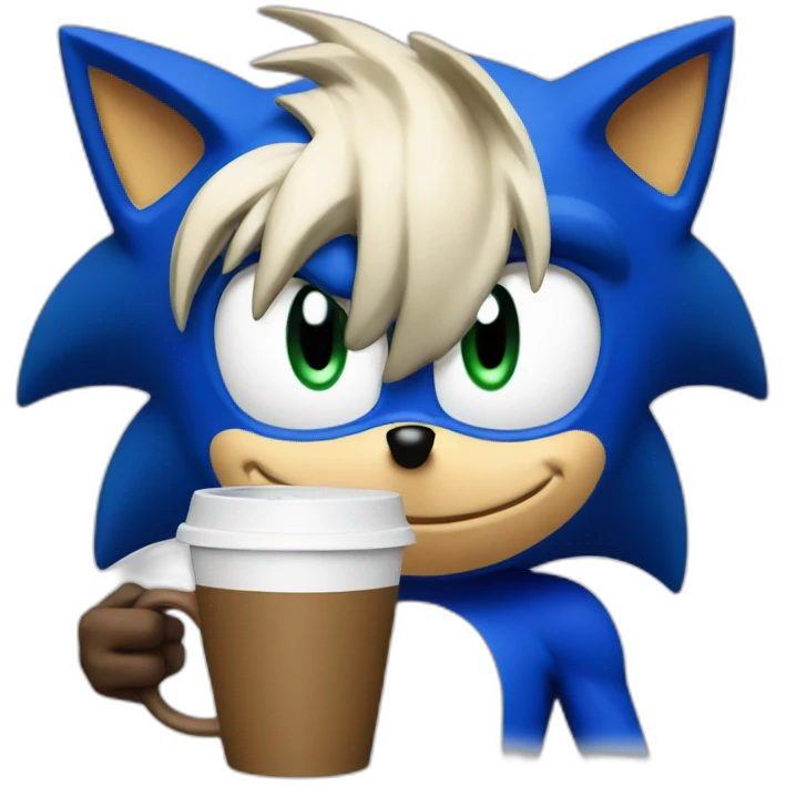 Sonic with coffee emoji