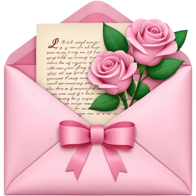 pink Love letter with flowers  emoji