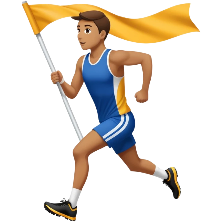 Merino running around corner flag emoji