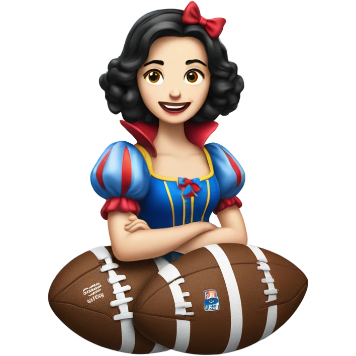 Snow White and 7 footballs emoji