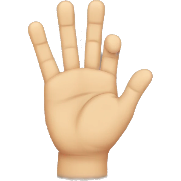 hand with four fingers clenched around the thumb emoji