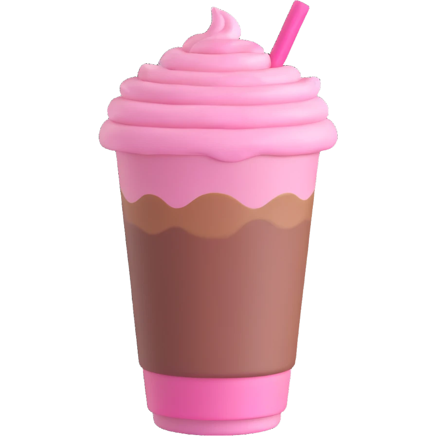 pink mocha, cute and inviting emoji