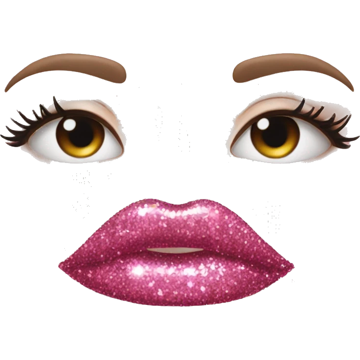 Pink lips glitter drool emoji