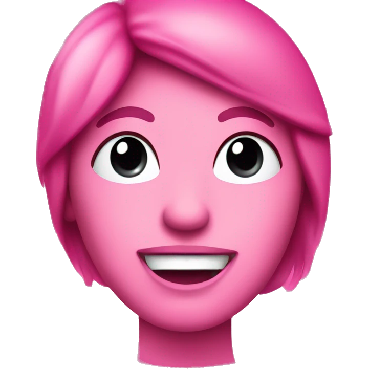 The word “ok” in hot pink emoji