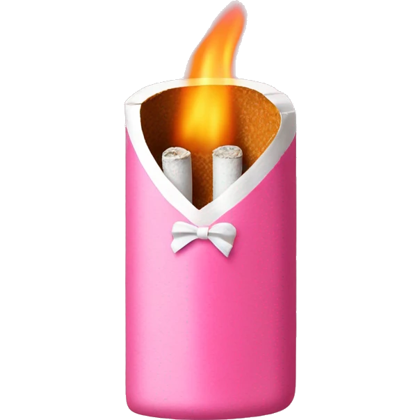cute pink cigarette with bow emoji