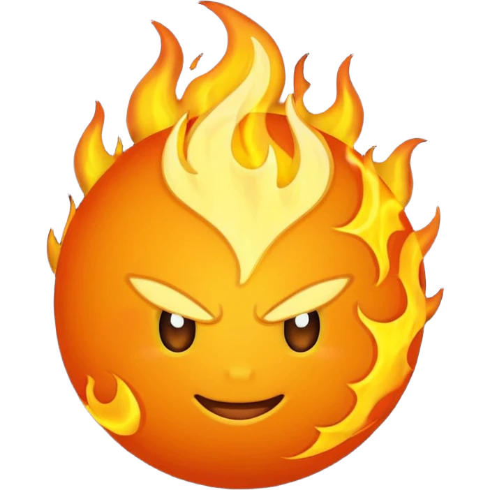 ball on fire with animated flames emoji emoji