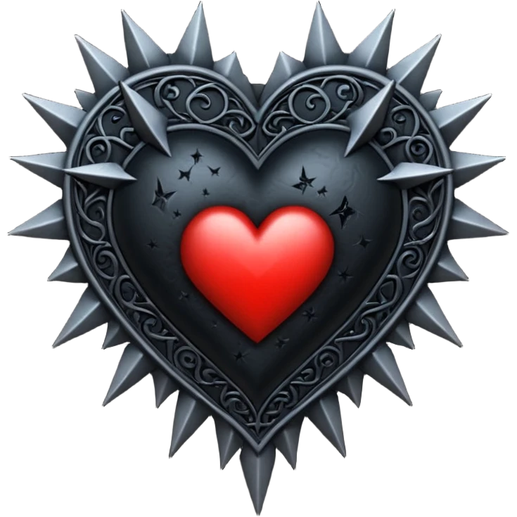goth heart with a gothic heart star emoji