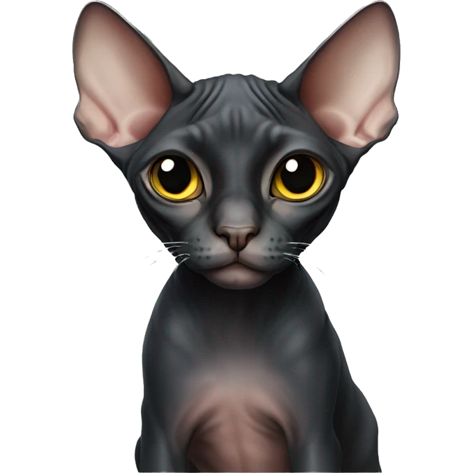 Black SPHYNX cat emoji