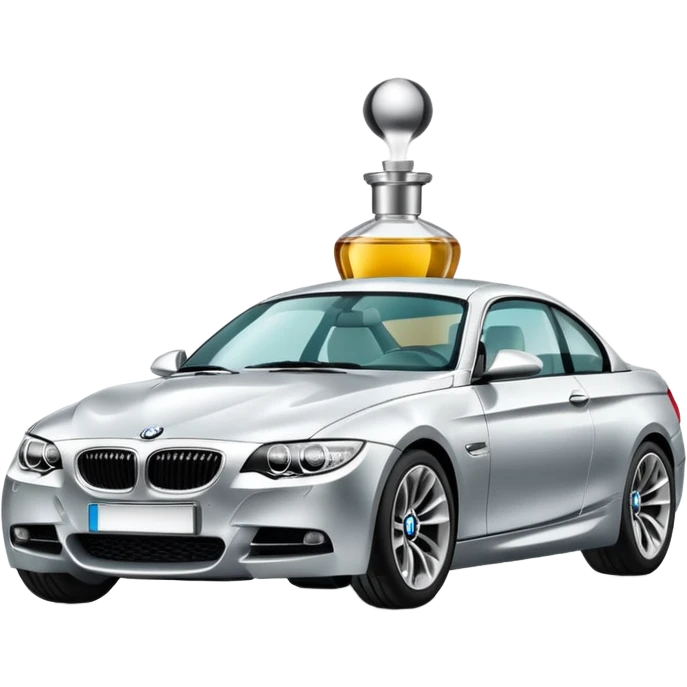 BMW car and perfume bottle merged emoji