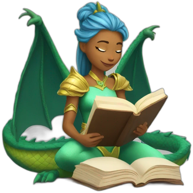 Dragonprincess reading book emoji