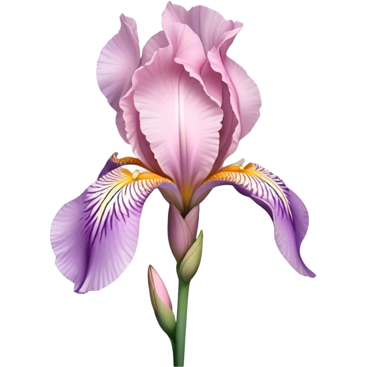 single Soft Pink Iris, straight stem emoji