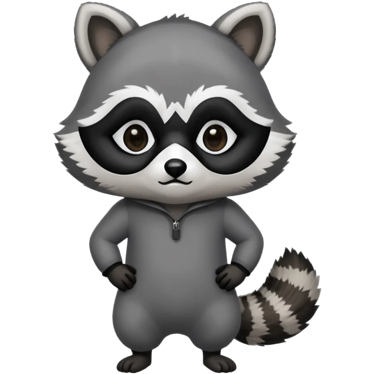 маленький милый енот в полный рост emoji