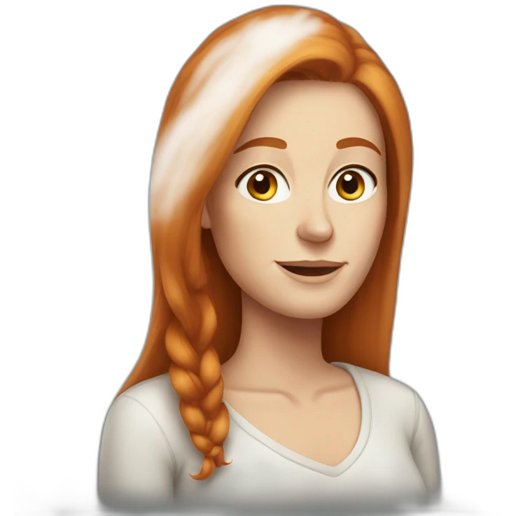 Older Redhead with freckles and straight long  hair emoji