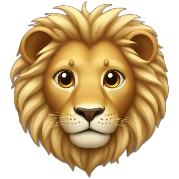 heart-shaped eyes cute lion head emoji