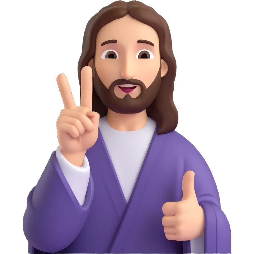 Jesus Christ character flipping the middle finger emoji