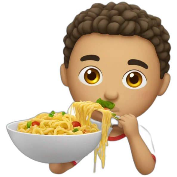 Ronaldo eating a pasta emoji