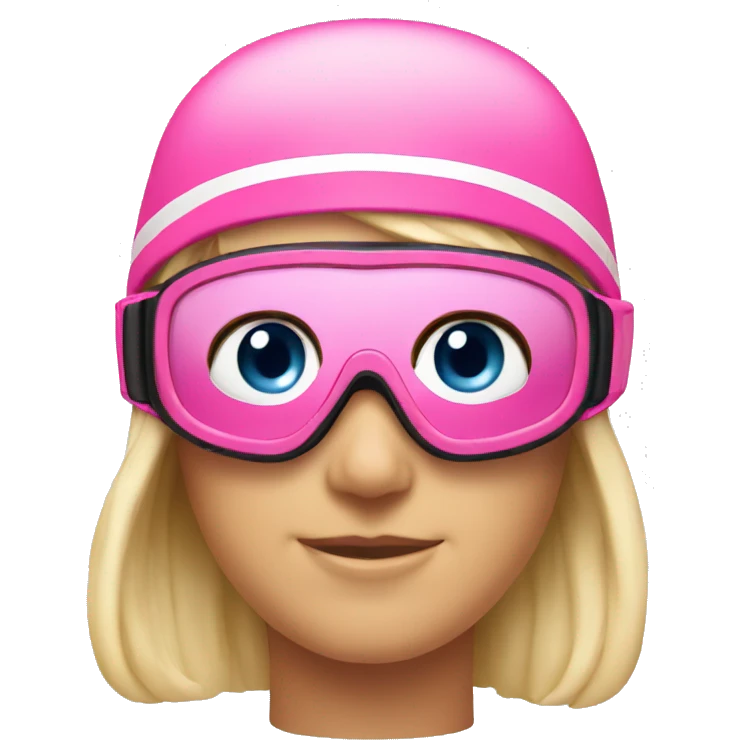 Pink ski goggles emoji