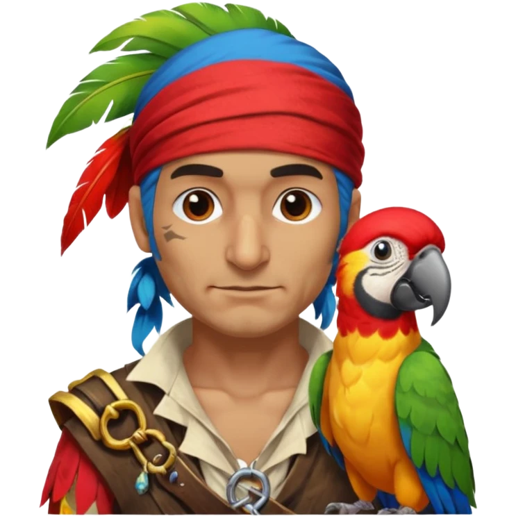 pirate and parrot emoji