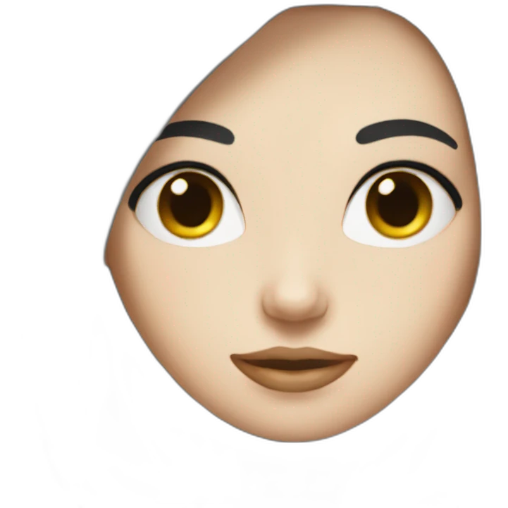white girl with black hair emoji