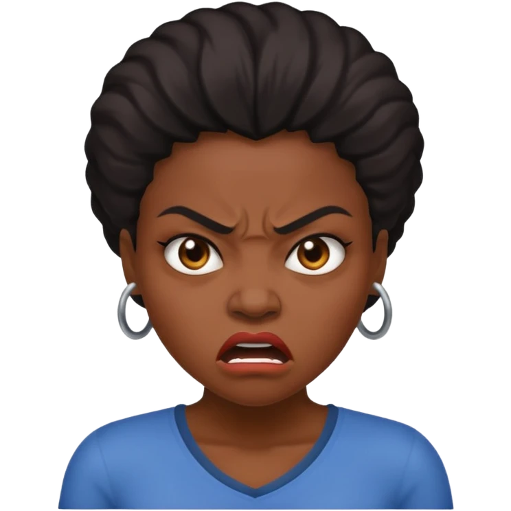 Angry Sarcastic face black woman  emoji