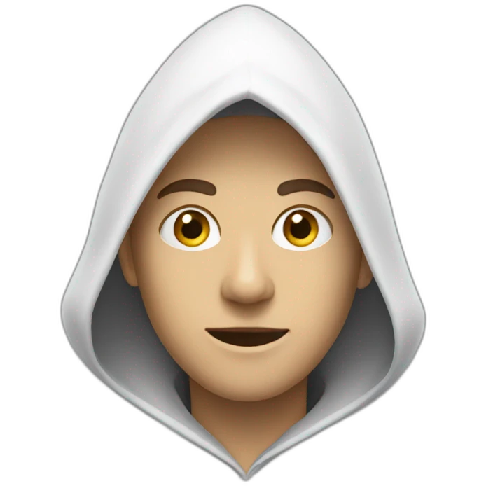 White big pointy hood emoji