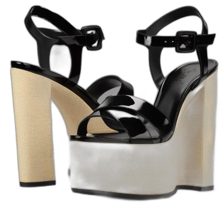 Ysl heel sandal TRIBUTE PLATFORM SANDAL black PATENT LEATHER emoji