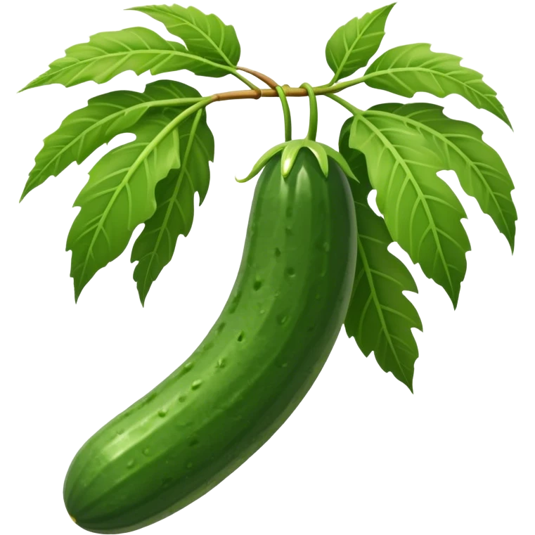 cucumber hangs on a palm branch emoji