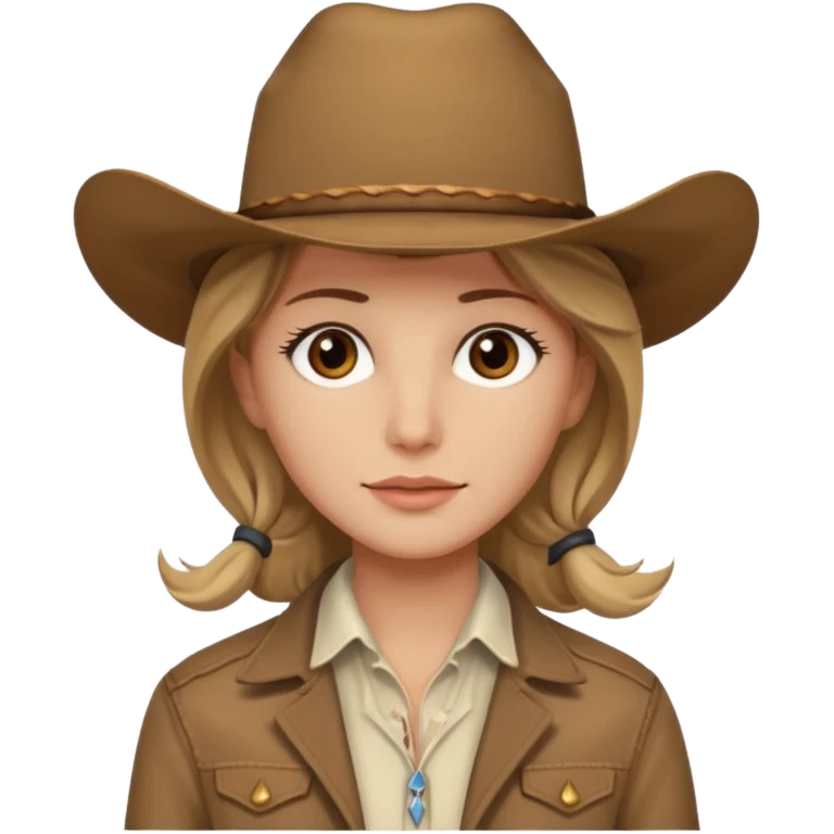 Ennis Del Mar with brown eyes, dark blonde hair, ivory shirt, brown jacket and cowboy hat emoji