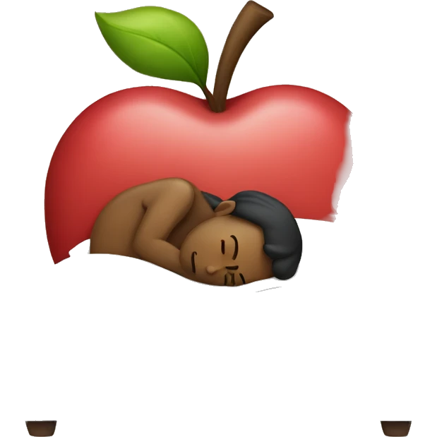 sleeping on an apple bed emoji