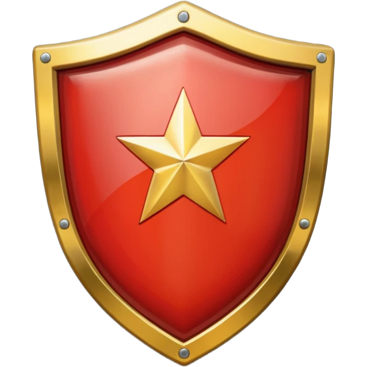 generate a very realistic shield metal with the USSR flag emoji