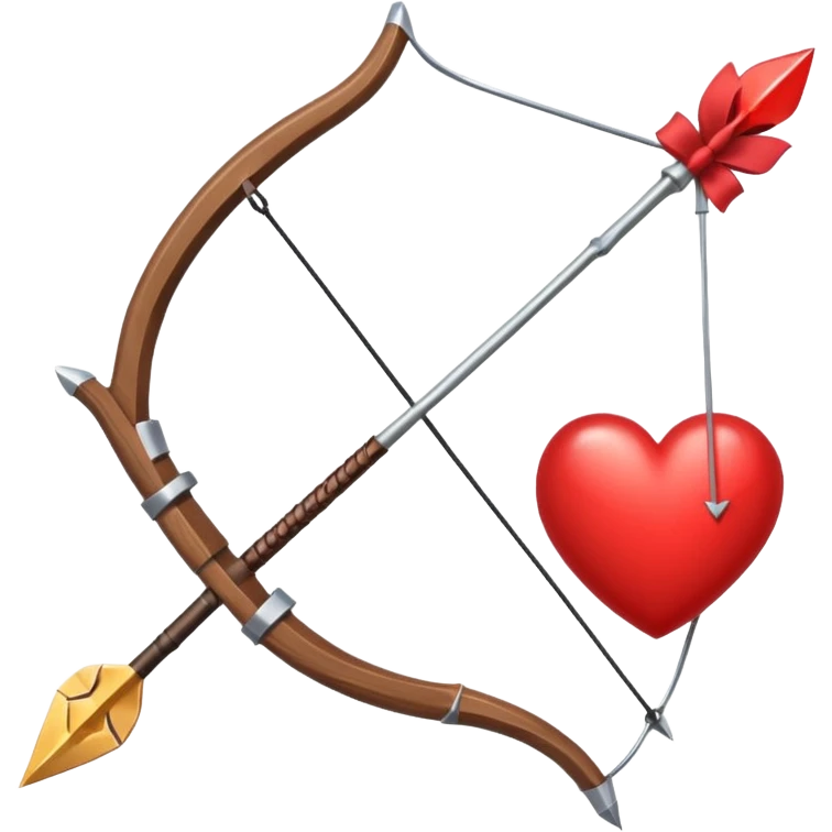 bow and arrow with red heart in the middle emoji
