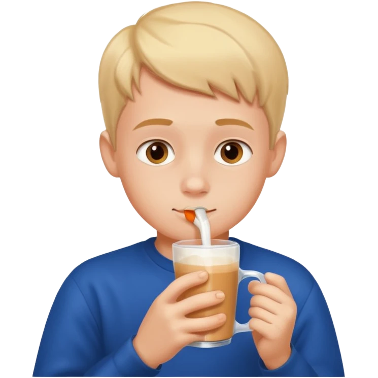 young boy drinking horlicks emoji