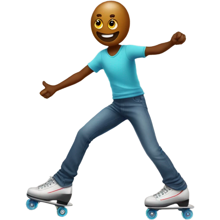 Poop rollerskating emoji