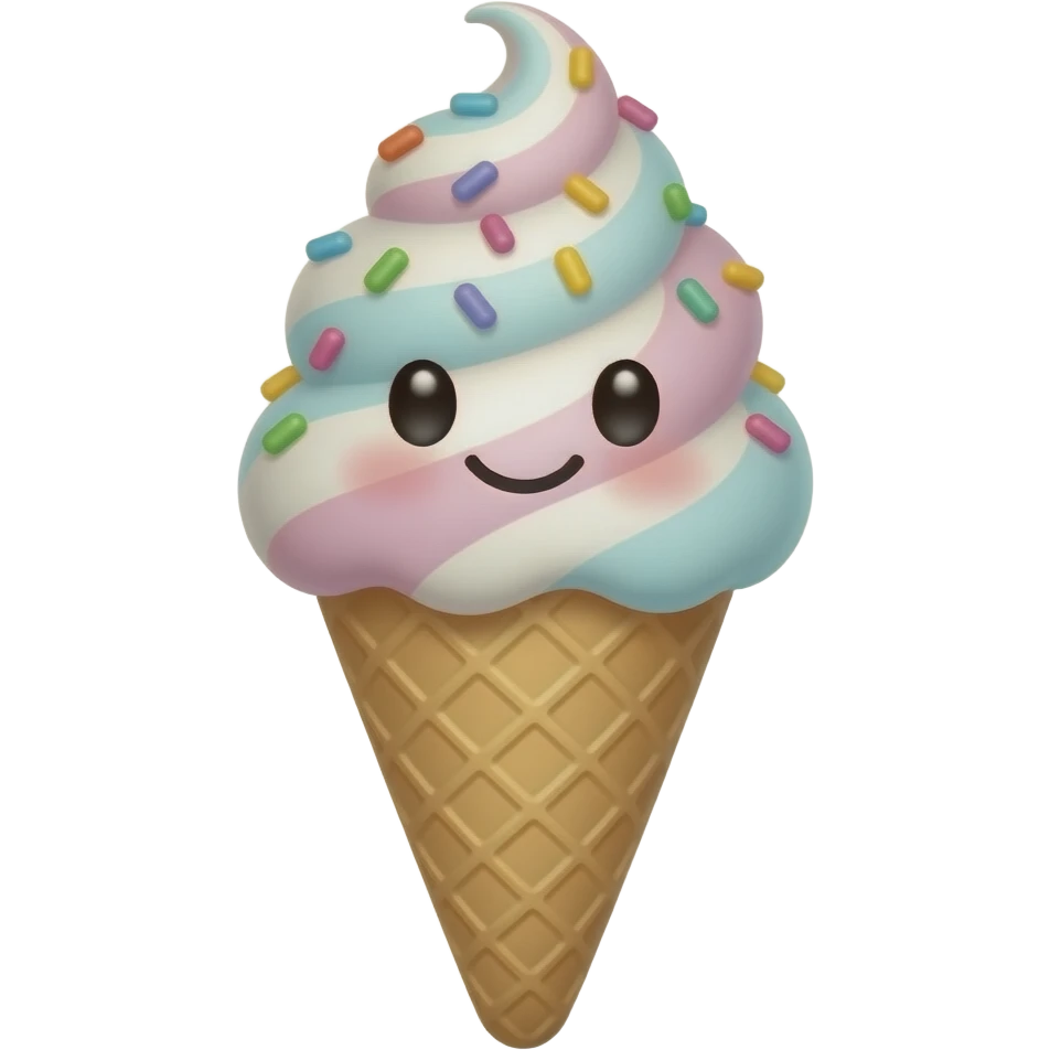 kawaii icecream cute smile happy sprinkles emoji