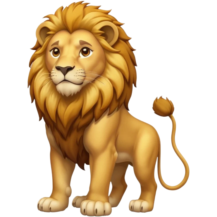 High resolution of   realistic full body lion without distorted , no extra hybrid emoji